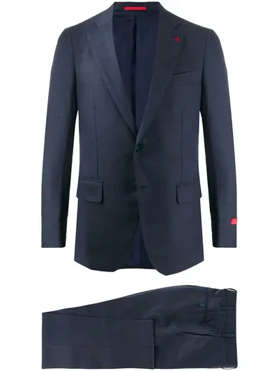 Isaia Single-breasted Wool Suit In Blue