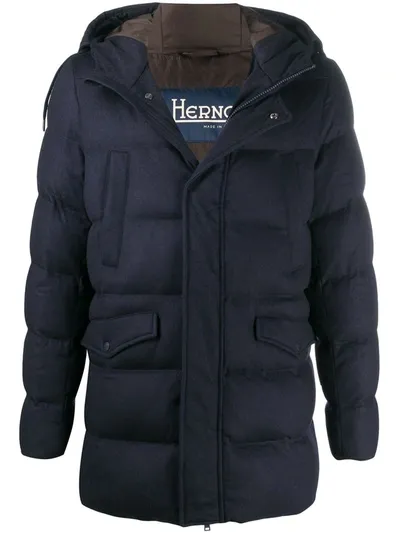 Herno Padded Multi-pocket Coat In Blue