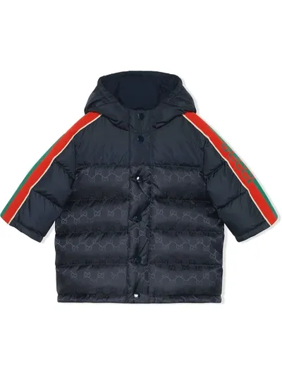 Gucci Baby Gg Nylon Down Jacket In Blue