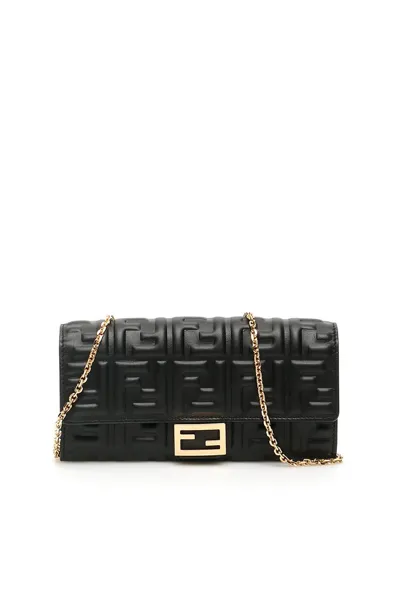 Fendi Baguette Continental Wallet In Black