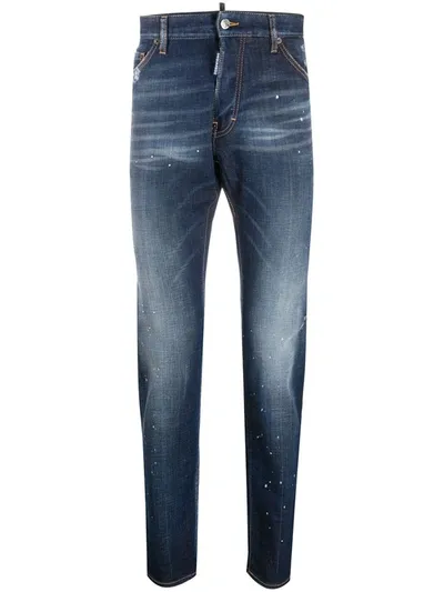 Dsquared2 Distressed Slim-fit Jeans In Blue