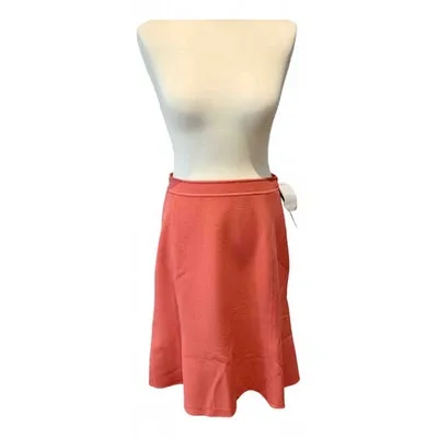 Pre-owned Oscar De La Renta Wool Mid-length Skirt In Pink