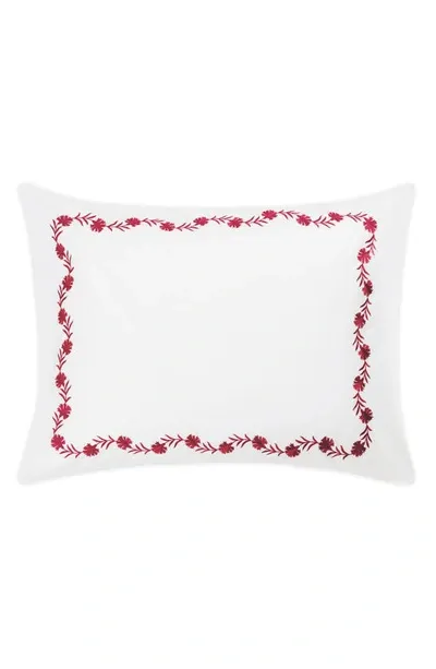 Matouk Daphne Floral Embroidered Count Sham In Berry