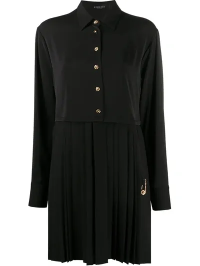 Versace Classic Shirt Dress In Black