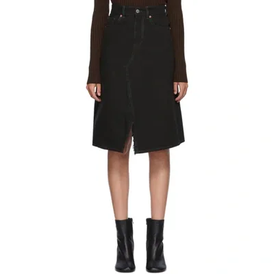 Mm6 Maison Margiela Midi Denim Skirt In 900 Black