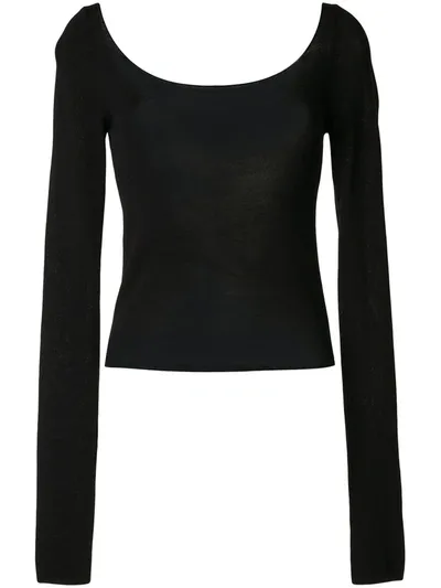 Georgia Alice Pearl Scoop Neck Top In Black