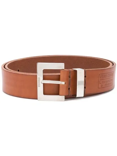 Pre-owned Gianfranco Ferre 2000s Logo Buckle Belt In Brown