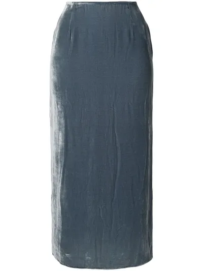 Georgia Alice Pearl Velvet Midi Skirt In Blue