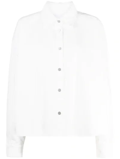 Fenty Oversized Cropped Denim Shirt In White