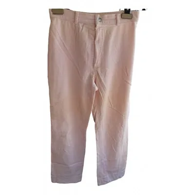 Pre-owned Courrèges Straight Pants In Pink