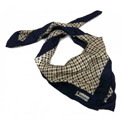 Pre-owned Aquascutum Silk Handkerchief In Metallic