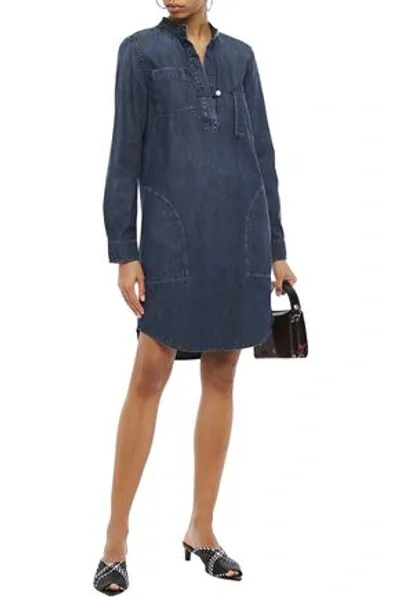 Current Elliott The B50 Denim Mini Shirt Dress In Mid Denim