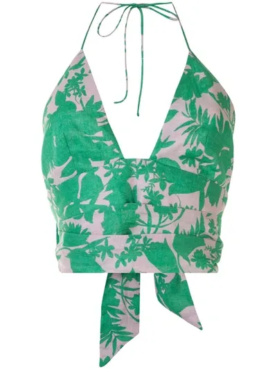 Alexis Gaila Floral Print Top In Green