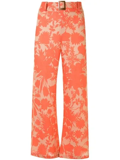 Alexis Ernest Floral Print Trousers In Orange