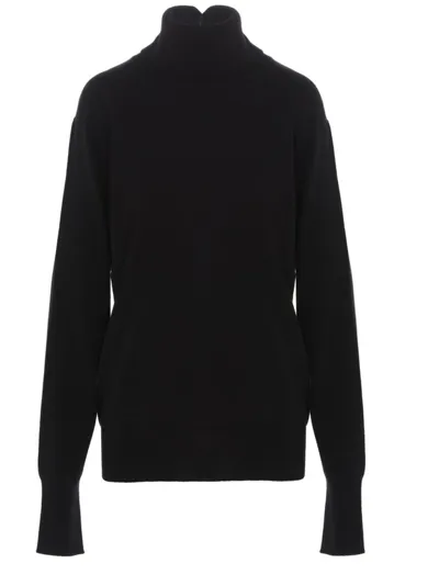 Jil Sander Knitted Roll Neck Jumper In Negro