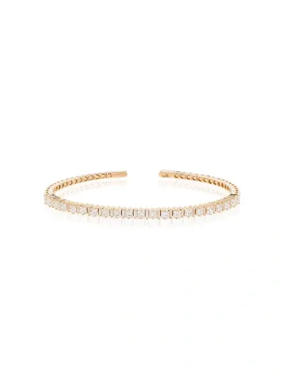 Suzanne Kalan 18kt Yellow Gold Mixed Cut Diamond Bracelet In Metallic