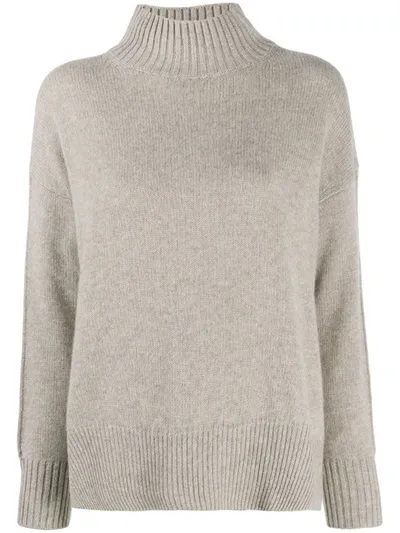 Allude Oversized Turtle Neck Cashmere Jumper In Neutrals