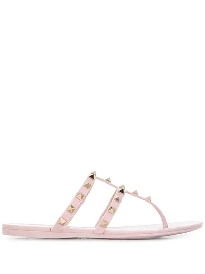 Valentino Garavani Rockstud Flip-flops In Pink In Light Pink