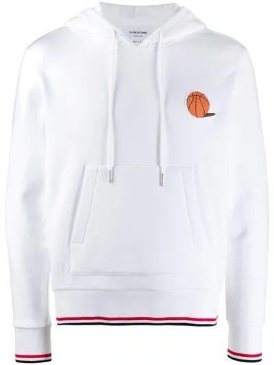 Thom Browne Basketball Icon Hoodie Pullover In White