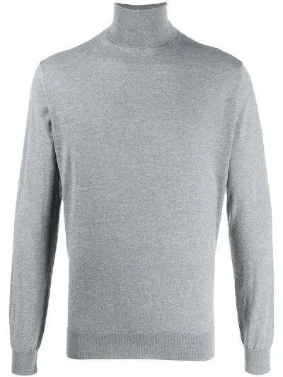 Lanvin Merino Wool Roll Neck Jumper In Grey