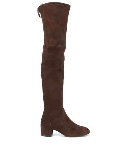 Stuart Weitzman Tieland Over-the-knee Stretch Boots In Brown