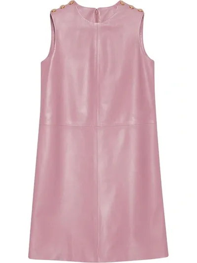 Gucci Leather Straight Dress In Pink