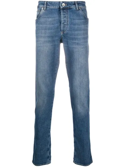 Brunello Cucinelli High Rise Slim-fit Jeans In Blue