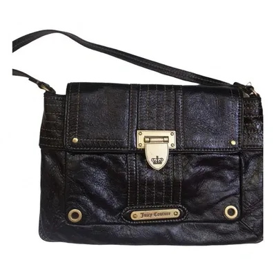 Pre-owned Juicy Couture Leather Clutch Bag In Black