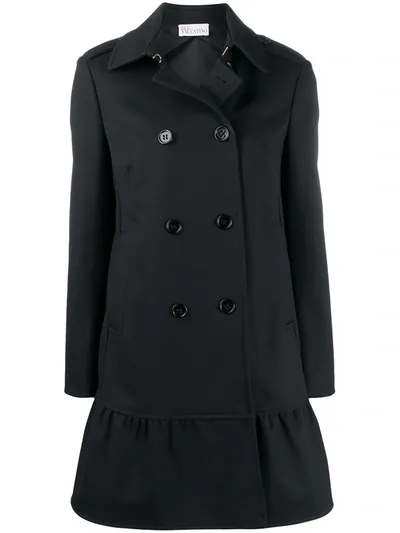 Red Valentino Redvalentino Tricotine Tech Coat In Black