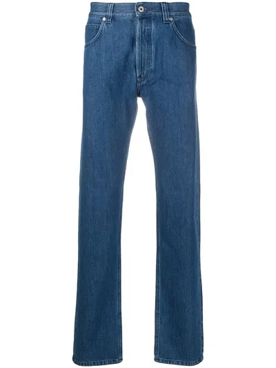 Loewe Logo-print Tapered Jeans In Blue