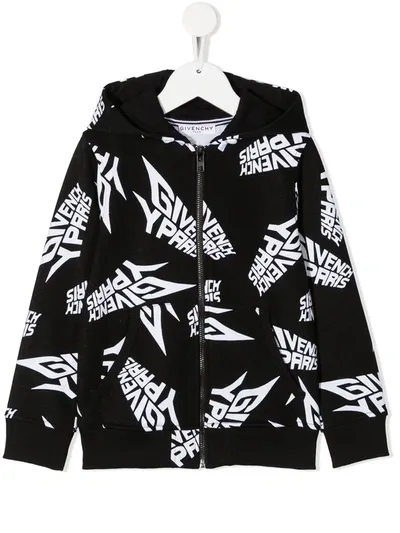 Givenchy Teen All-over Print Hoodie In Black