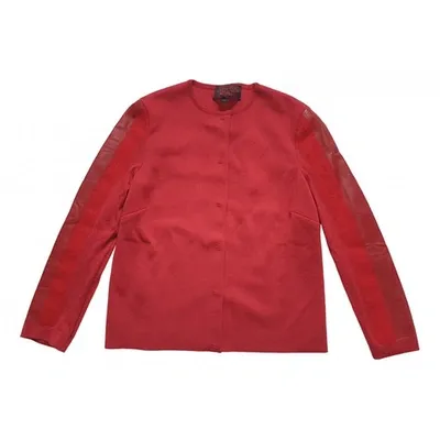 Pre-owned Giambattista Valli Wool Cardigan In Red