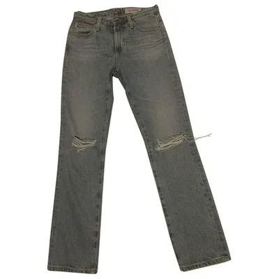 Pre-owned Ag Straight Jeans In Blue