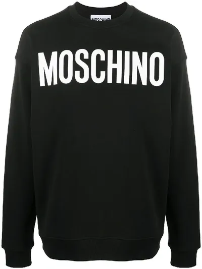 Moschino Couture Crewneck Sweatshirt With Mirror Print In Black