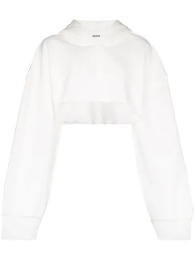 Danielle Guizio Cropped Hoodie In White