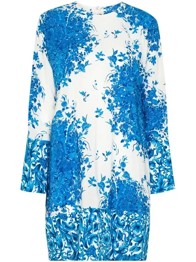 Valentino Bluegrace Bouquet Collarless Coat In Light Blue