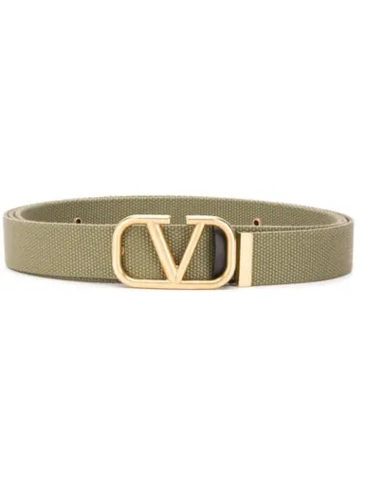 Valentino Garavani Vlogo Ribbon Belt Green