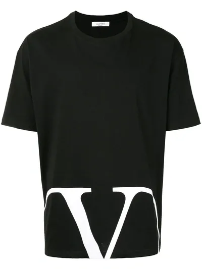 Valentino Vlogo Print T-shirt In Black