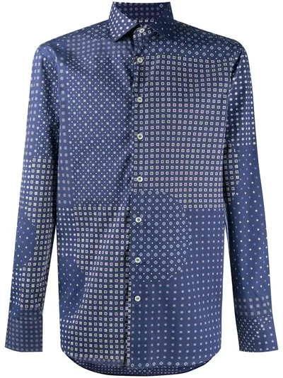 Etro Long Sleeve Printed Shirt In Blue