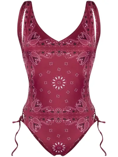 Sian Swimwear Sian Bandana-print Swimsuit In Red