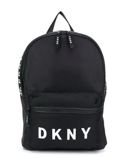 Dkny Kids' Logo-tape Backpack In Black