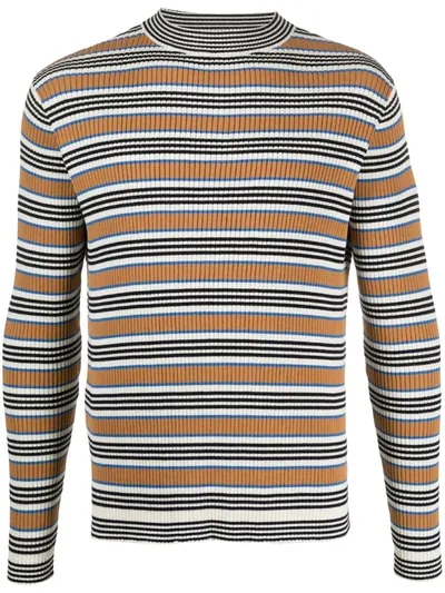 Marni Horizontal Stripe Jumper In Brown