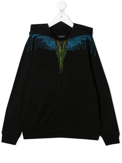 Marcelo Burlon County Of Milan Teen Graphic-print Crew-neck Sweatshirt In Black