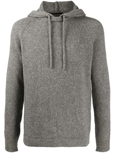 Roberto Collina Hooded Knit Jumper In Grey