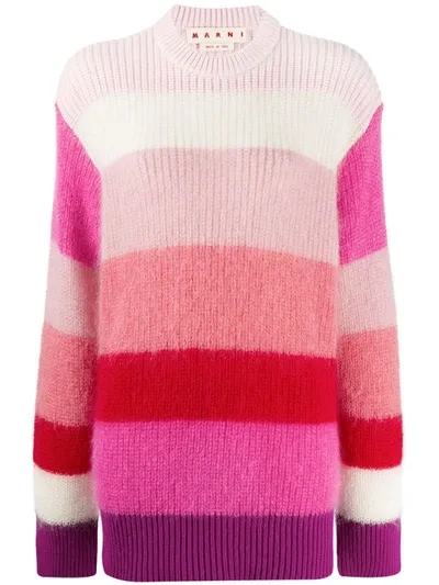 Marni Striped Pattern Jumper In Pink