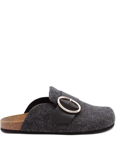 Jw Anderson Grey Felt Buckle Loafers