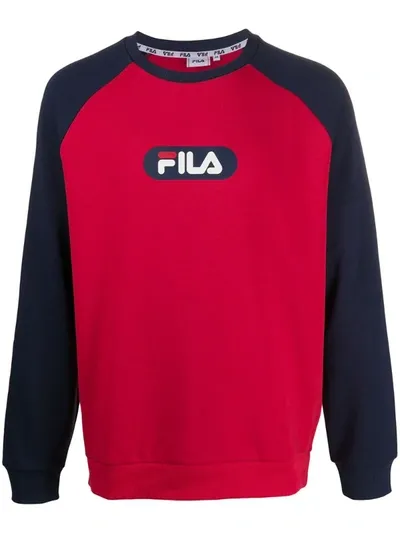 Fila Logo-print Raglan Sweatshirt In Red