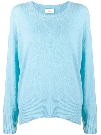 Allude Rib-trimmed Cashmere Jumper In Blue