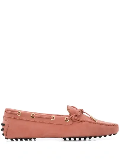 Tod's Lace-up Gommino Loafers In Pink