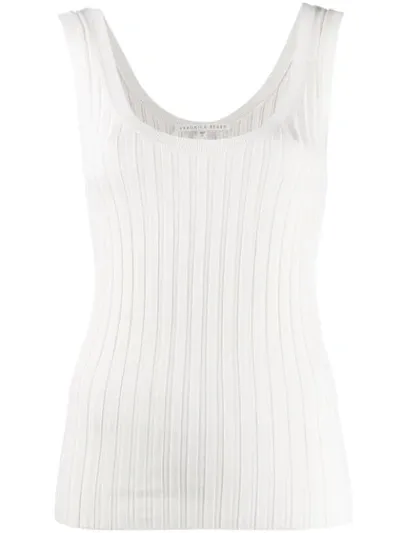 Veronica Beard Sandra Ivory Ribbed-knit Tank In White